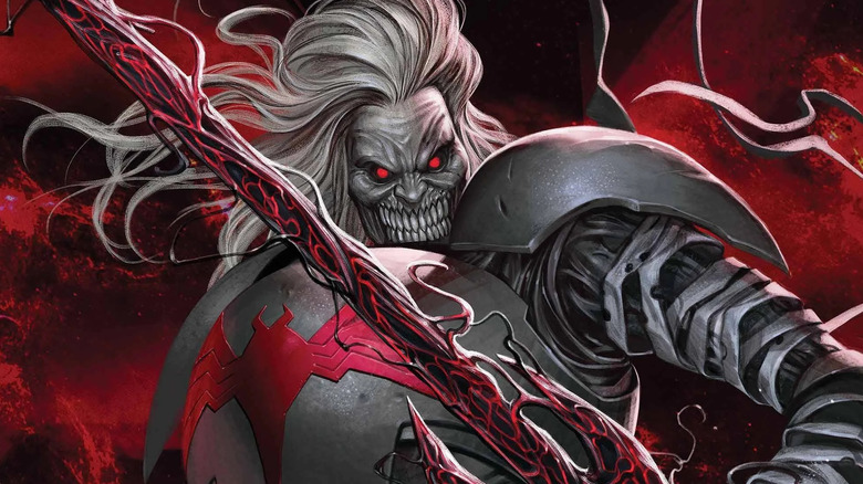 Knull red eyes black armor