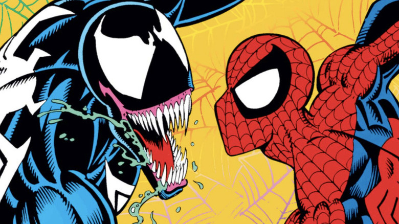 Spider-Man and Venom fight 