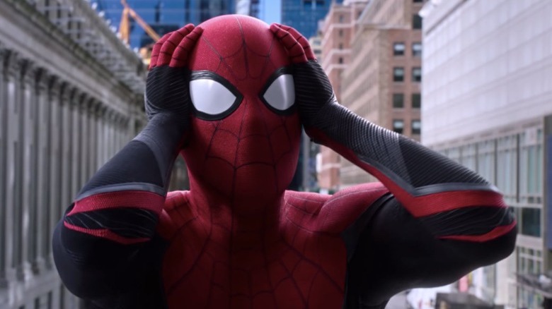 Tom Holland's Spider-Man in a post-credits scene from "Spider-Man: Far From Home"