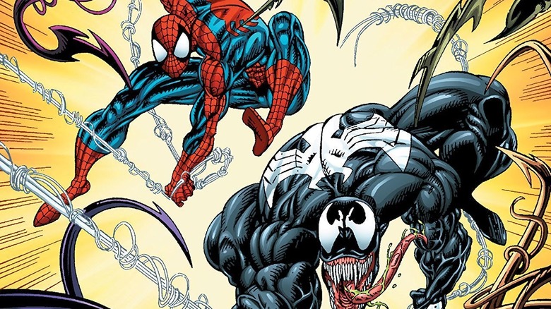 Spider-Man and Venom in action