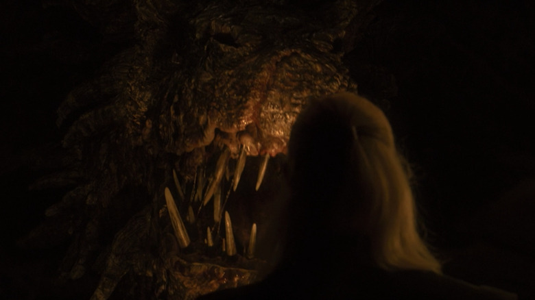 Vermithor growling at Daemon Targaryen