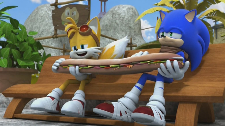 Sonic, Tails, eating, Sonic Boom