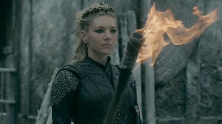 Lagertha holding flaming torch