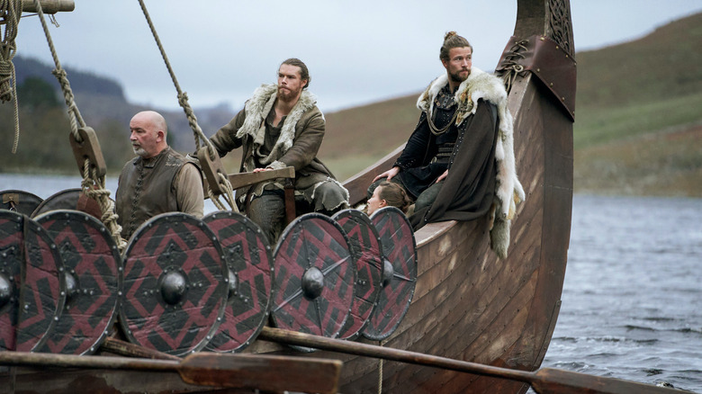 Leif Eriksson and Harald Sigurdsson on a Viking boat