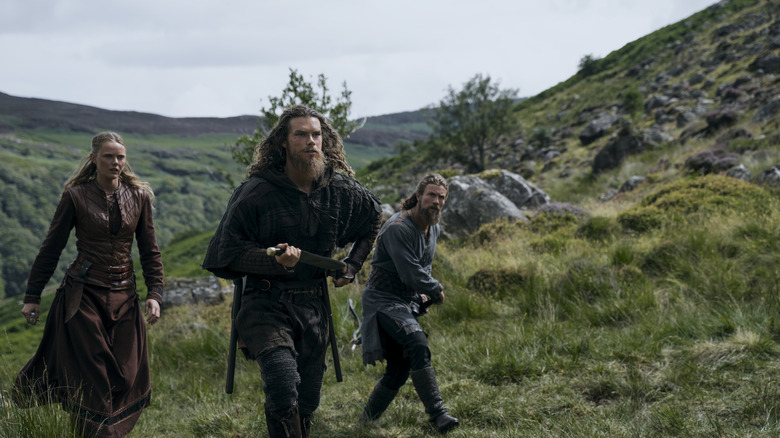 Freydis, Leif, and Leo running