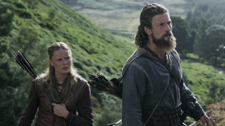 Frida Gustavsson as Freydis Eriksdotter, Leo Suter as Harald Sigurdsson in Vikings: Valhalla