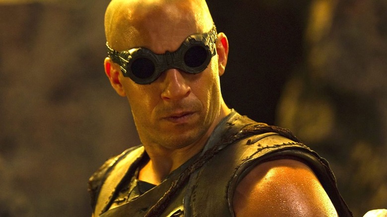 Riddick wearing goggles