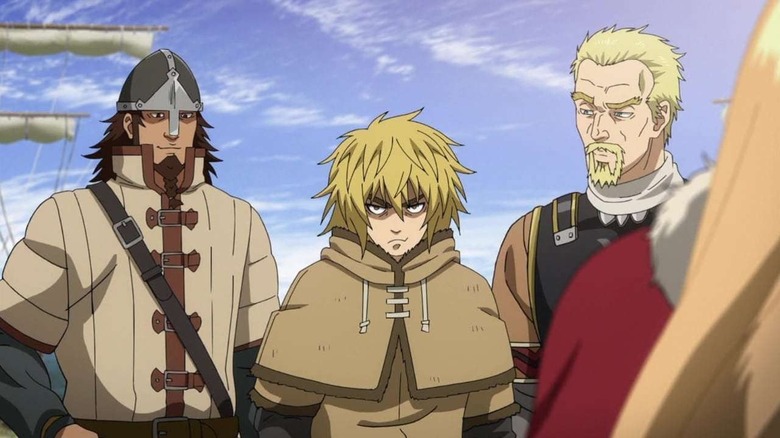 Thorfinn angry between two men on ship