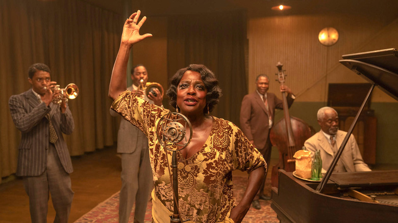 Ma Rainey singing with band in studio