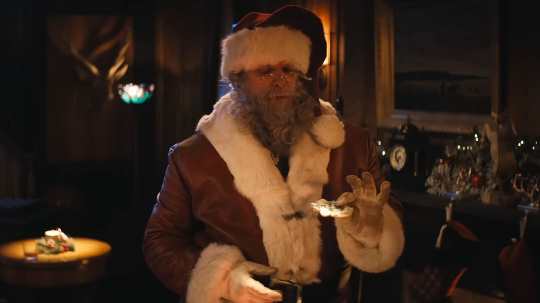 David Harbour's Santa eating cookies