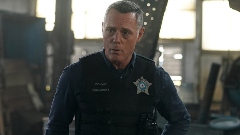 Hank Voight in messy warehouse