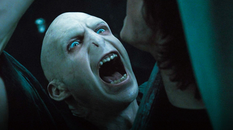 Lord Voldemort shouting at Harry