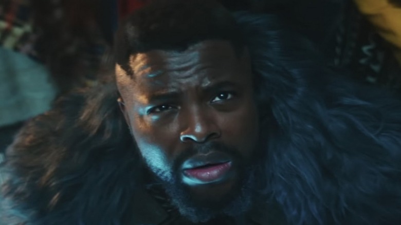 Worried M'Baku looking up