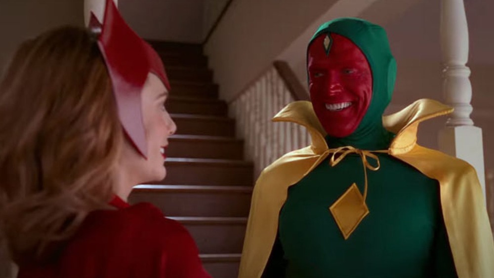 Wanda and Vision in their Halloween costumes