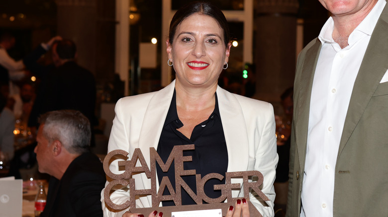 Pamela Abdy with a Game Changer award