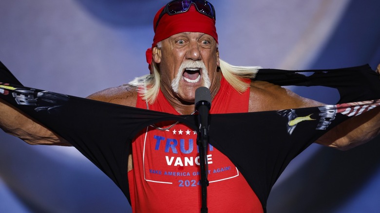Hulk Hogan ripping off his shirt