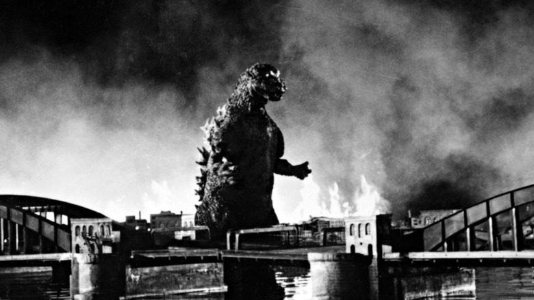 Godzilla attacking Tokyo