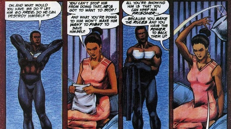 Ramonda and T'Challa talk