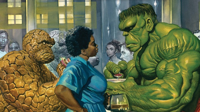 Hulk and Thing at diner