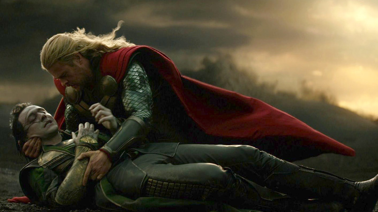 Tom Hiddleston and Chris Hemsworth in "Thor: The Dark World"