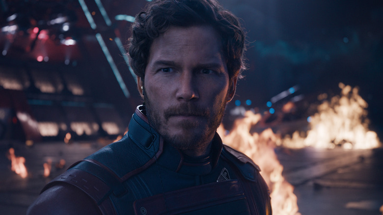 Star-Lord surrounded by fire