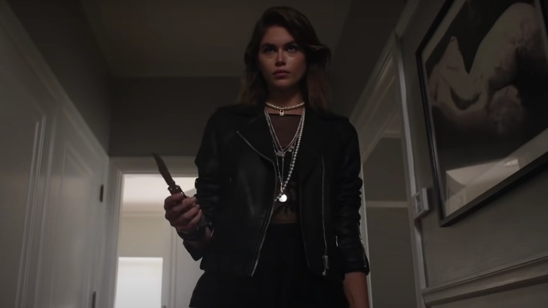 Kaia Gerber stalks the Rubber Woman