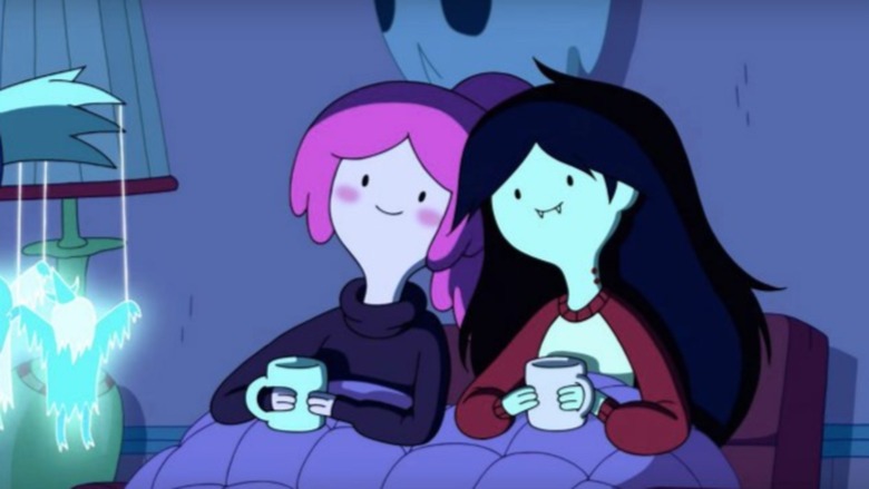 Princess Bubblegum and Marceline on the couch