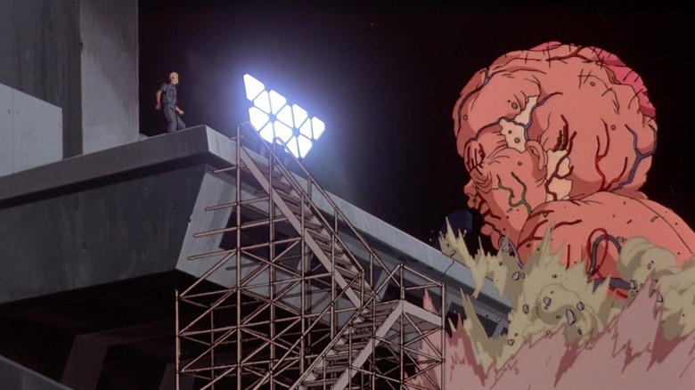 Tetsuo morphing into fleshy monster