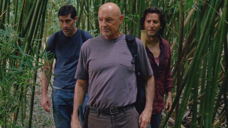Locke, Jack, and Desmond in jungle