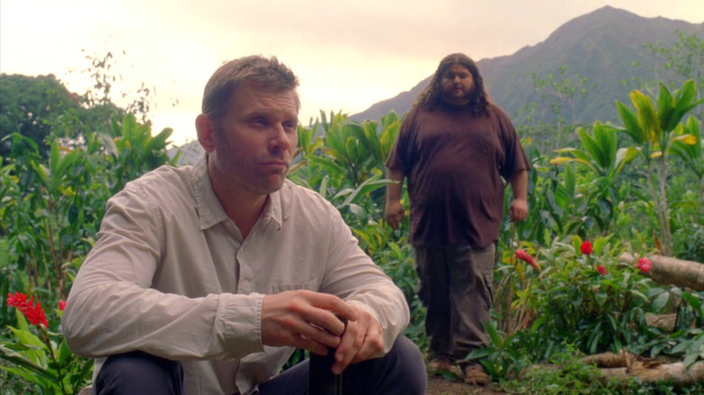 Jacob sitting with Hurley