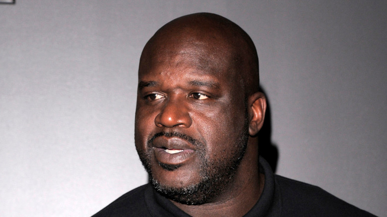 Shaquille O'Neal wearing a black shirt