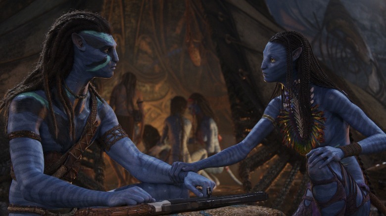 Jake and Neytiri speaking