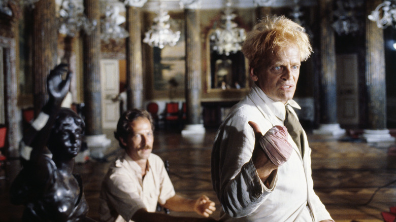 Werner Herzog behind Klaus Kinski