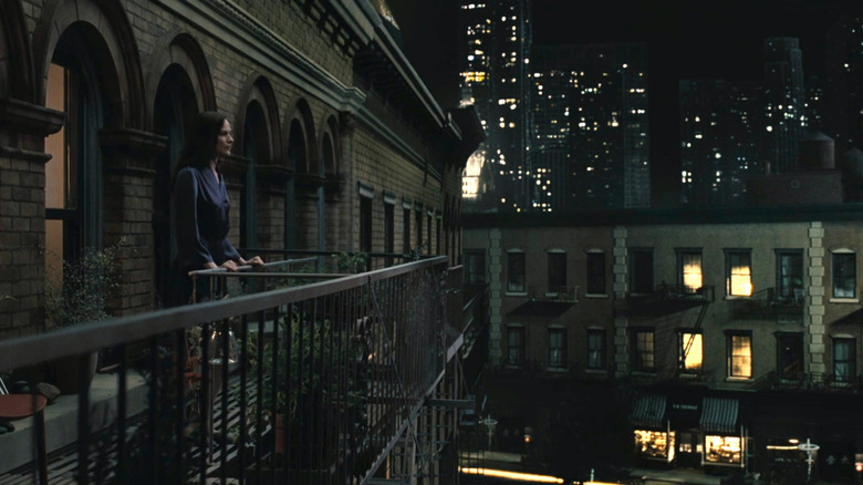 Westworld's Christina standing on fire escape