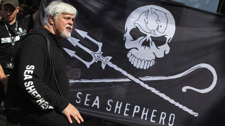 Paul Watson prepares to speak