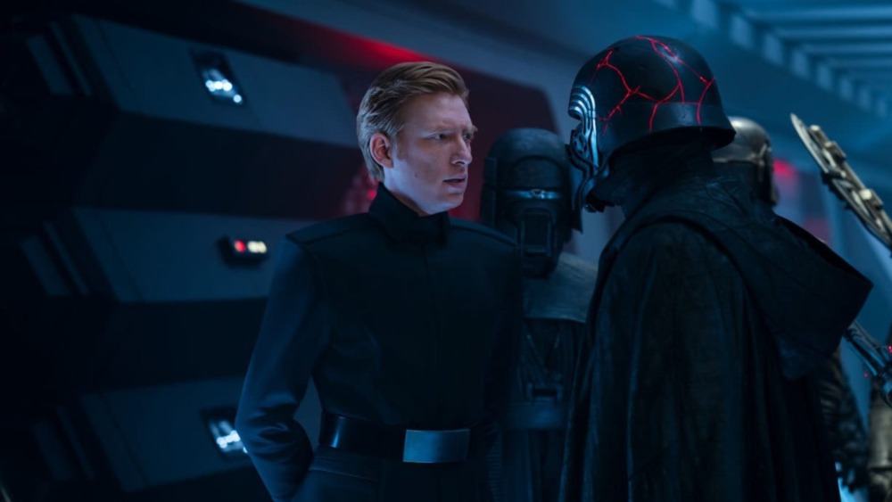 Hux facing off with Kylo