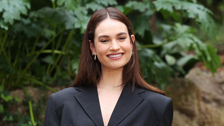 Lily James at photocall