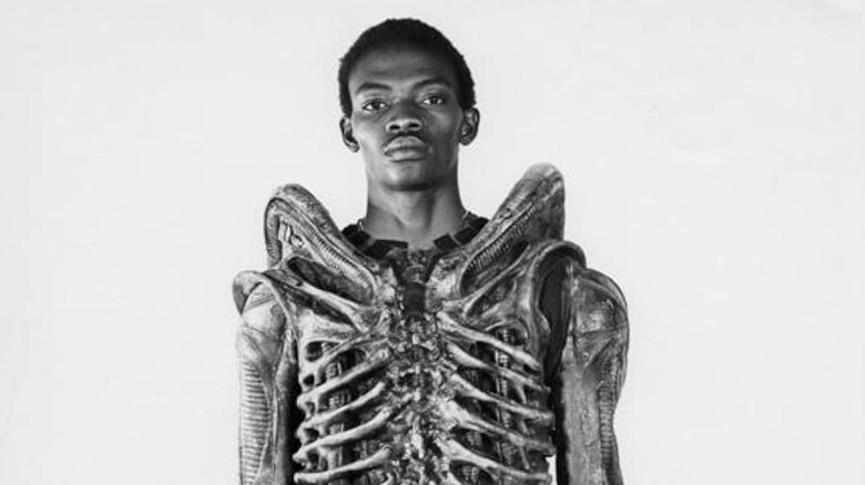 Bolaji Badejo in alien costume