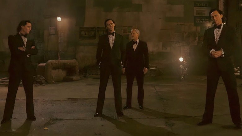 Lokis and Mobius wearing tuxedos