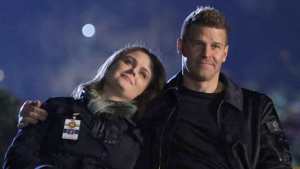 Emily Deschanel as Temperance "Bones" Brennan and David Boreanaz as FBI Special Agent Seeley Booth in Bones