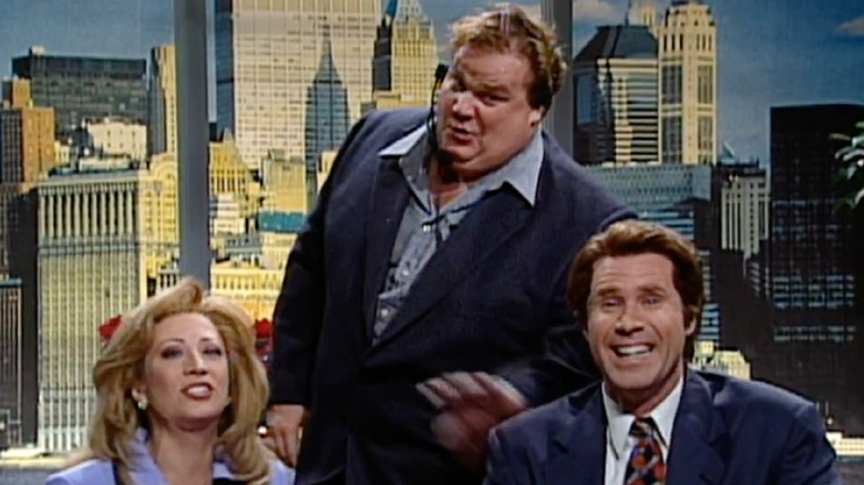 Chris Farley in a sketch with Cheri Oteri and Will Ferrell