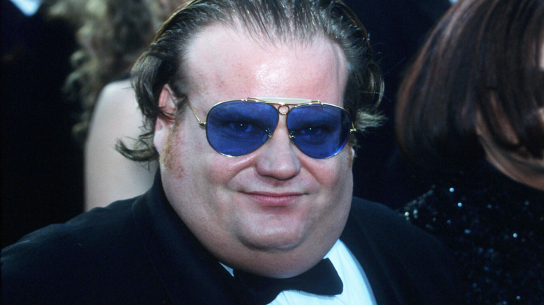 Chris Farley at a movie premiere in 1997