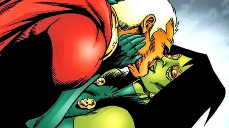 Adam Warlock and Gamora kissing