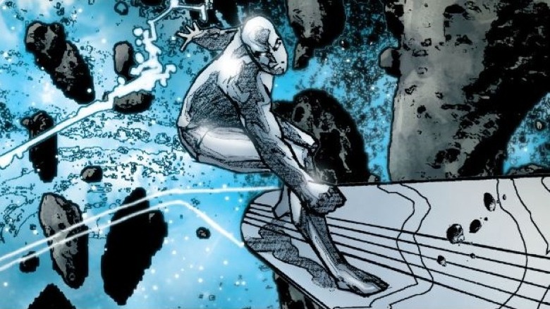 Silver Surfer surfing