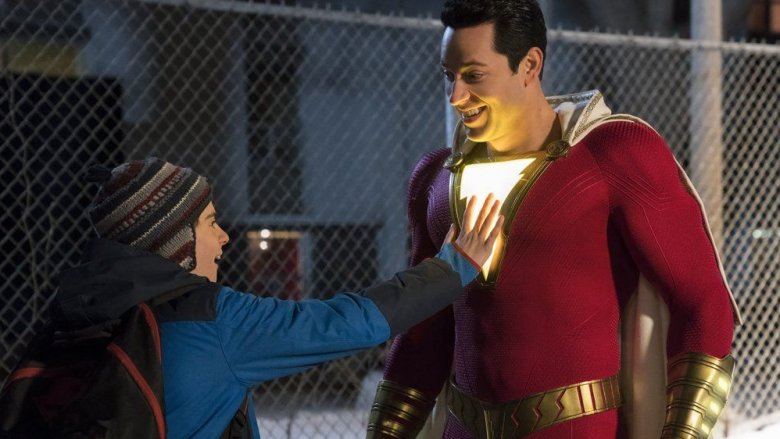 Jack Dylan Grazer and Zachary Levi in Shazam!