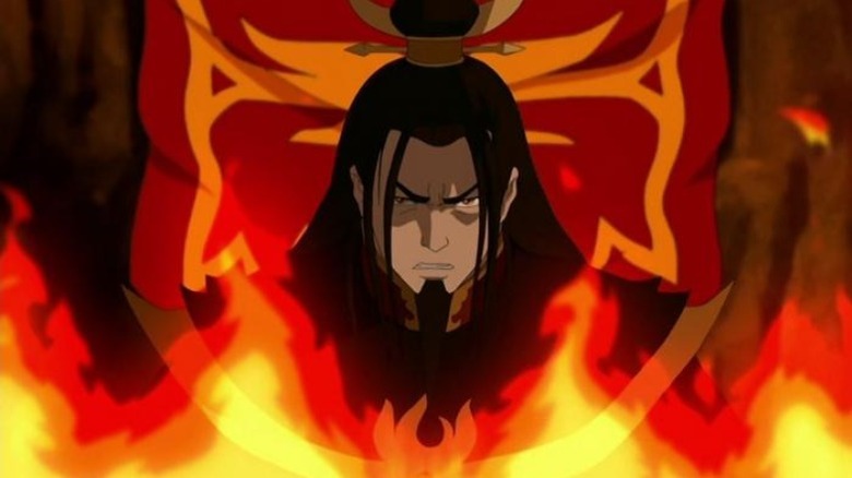 Fire Lord Ozai surrounded by fire