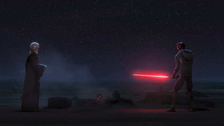 Obi-Wan Kenobi and Darth Maul in Star Wars Rebels