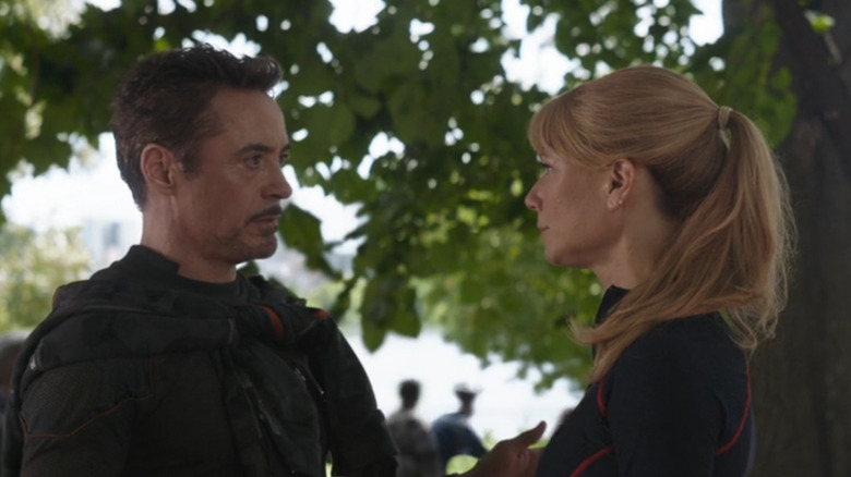 Tony Stark and Pepper Potts talking