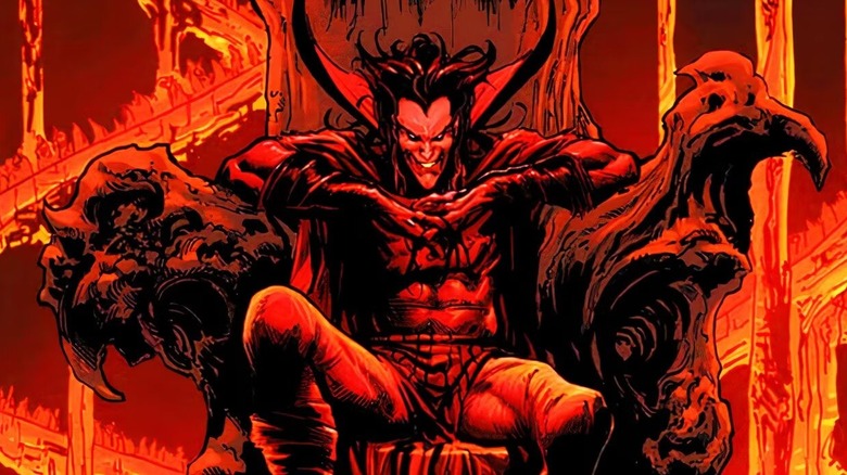 Mephisto sitting on a throne