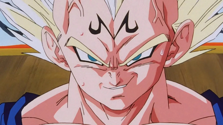 Vegeta with the Majin brand on his forehead